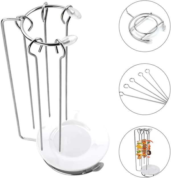 Rustfrit stål kebabgrill med 5 grillspyd