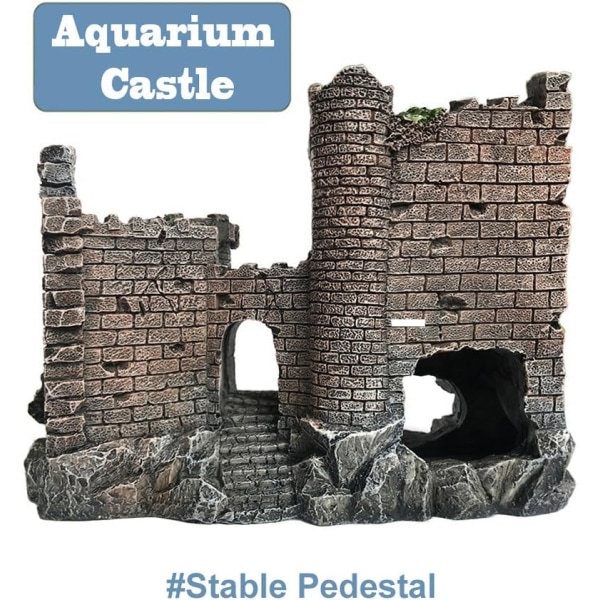 Resin Aquarium Ornament - Slottsformad fiskgömställe - Realistisk