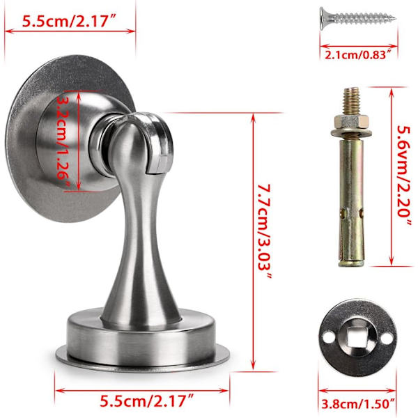 Magnetisk dørstopper, sølv