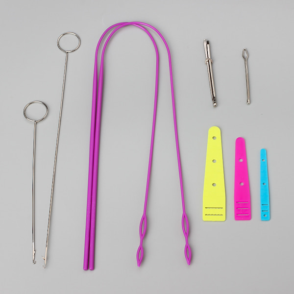 9-delad syloop-set, inklusive loop-vändare i metall