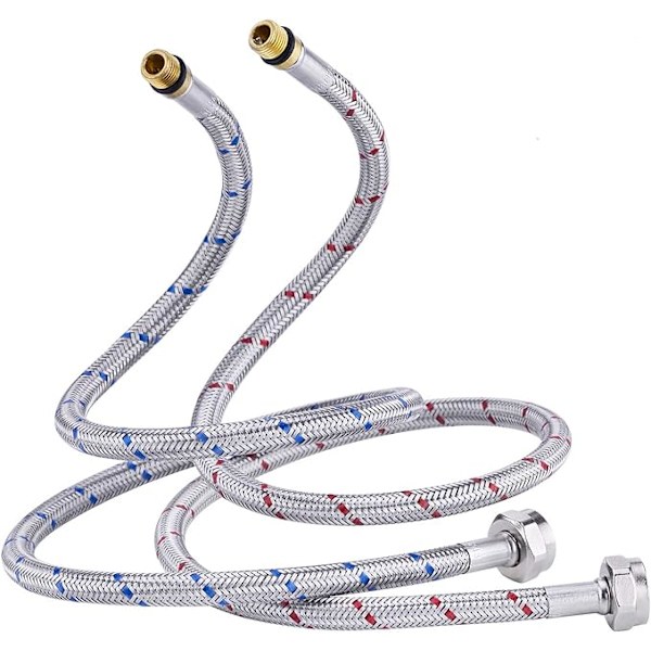 60 cm lang armert tilkoblingsslange for kran, fleksibel