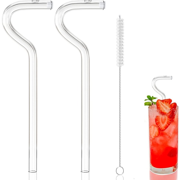 Set med återanvändbara glasstrån, 3-pack