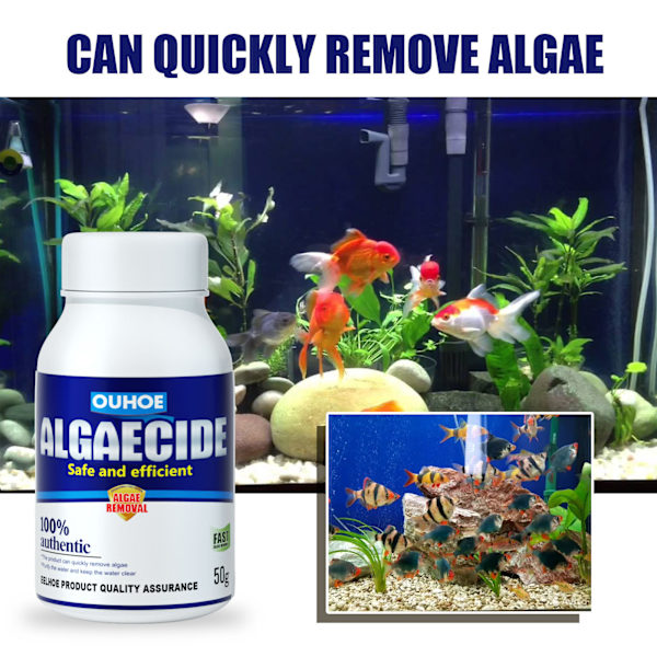 50g Algeremover De-mosser akvarium algerensfjernelspotion i