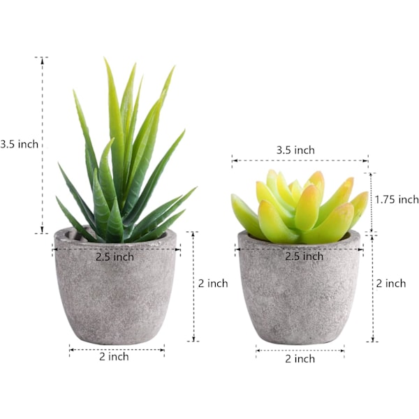 Konstgjorda suckulenter i kruka (6 st)