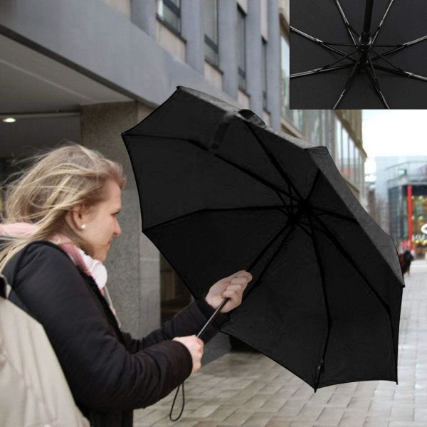 Vikbart paraply, kompakt automatiskt paraply Vikbart öppet och