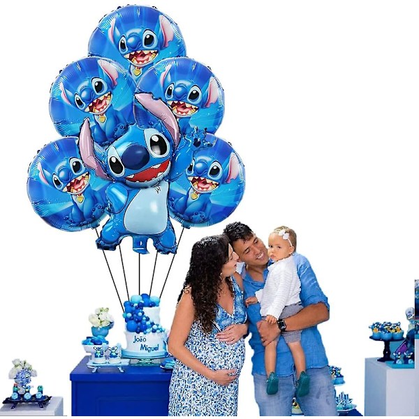 6 stk Lilo og Stitch ballonger, Lilo og Stitch festdekorasjon