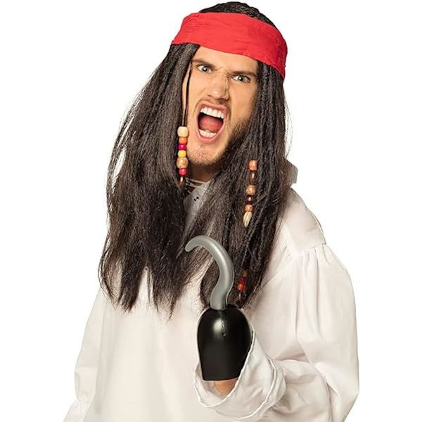 Halloween-piratkrok i plast, simulering av skrammel, för vuxna och barn