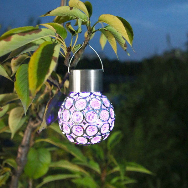 1 syvfargede hengende solcellelamper, flerfarget glass