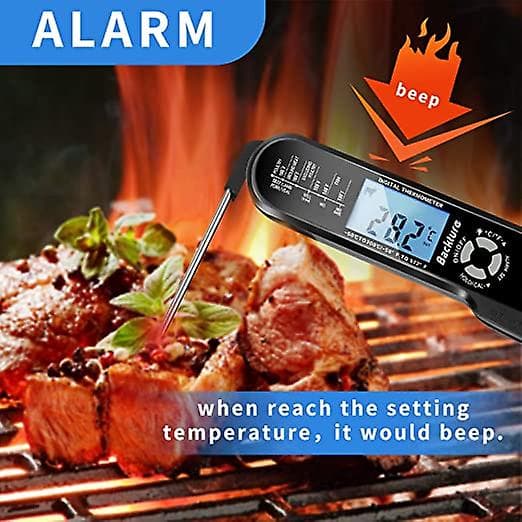 Kötttermometer, Grilltermometer, Snabbavläsande Matlagnings Termometer, Kötttermometer, med 2 Långa Prober och LCD-Display, för Grill, Mat, Kött