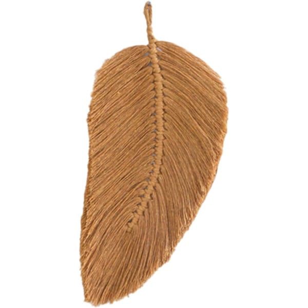 Handgjord vävd makramé väggbonad, fjädergobeläng mjuk bomulls fjäder boho chic vävd blad för sovrum vardagsrum