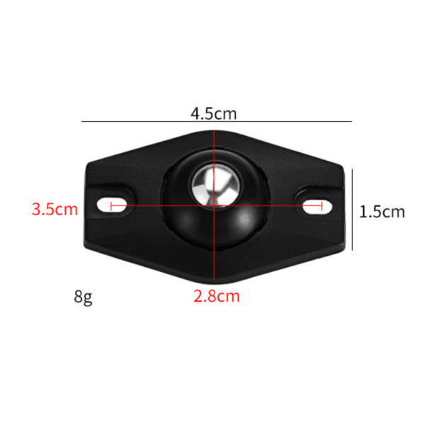 8 stk. Selvklæbende Universelle Hjul 360 Grader Roterende Kugle