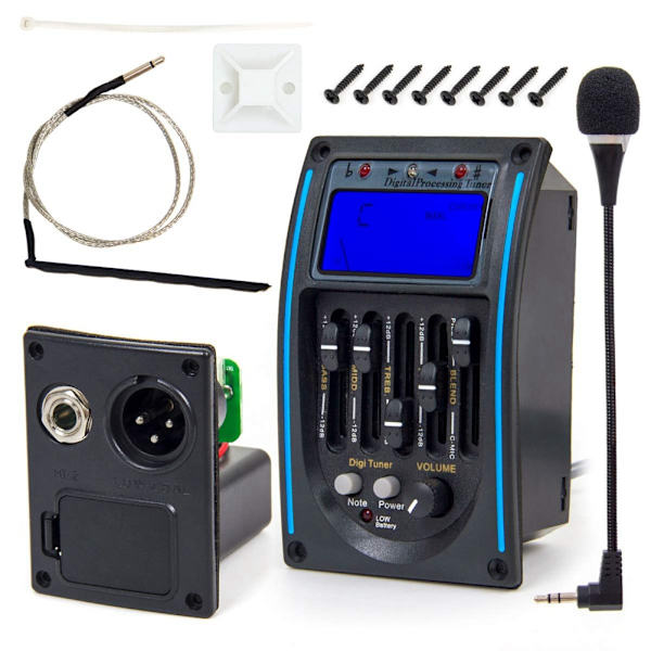 1 stk. 5-bånds EQ folkeguitar pickup med LCD-skærm med