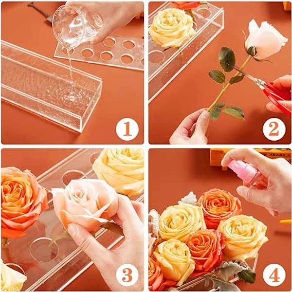 Rektangulär klar akrylvas Blomsterbordscentrum hem
