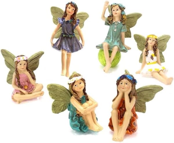 6 Deler Miniatyr Hagefe Figur