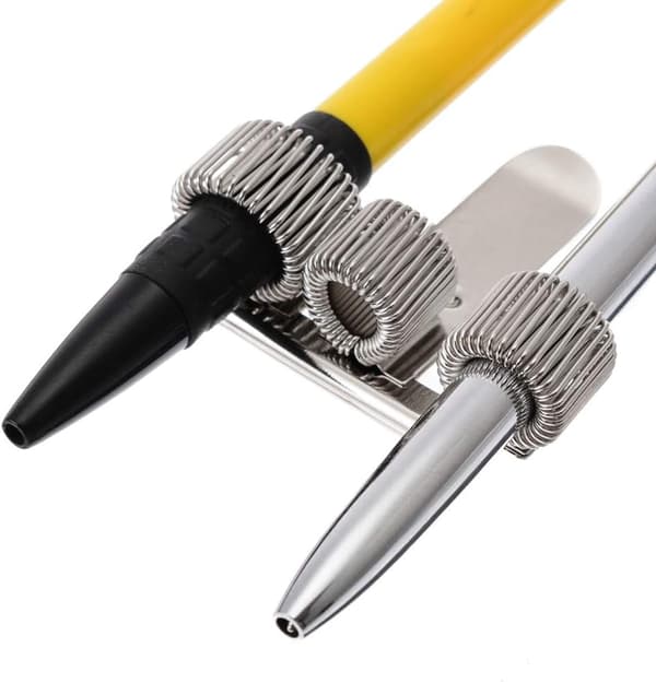 Triple metal penetui med lommeklips til notesbøger og