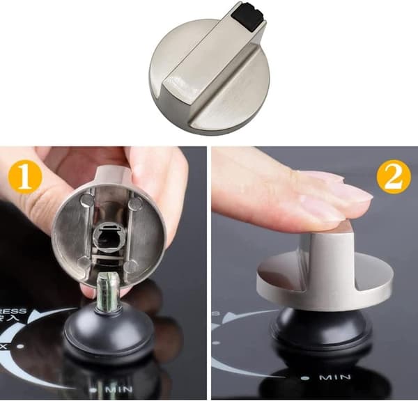 Gasspisknapp - Set med 2 6mm Metallugn och Spiskontroll