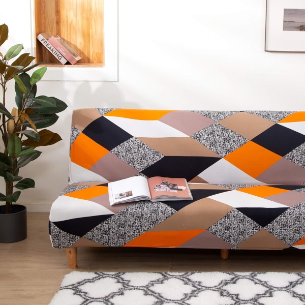 Elastisk Clic Clac cover 3-sits soffa, print i vardagsrummet