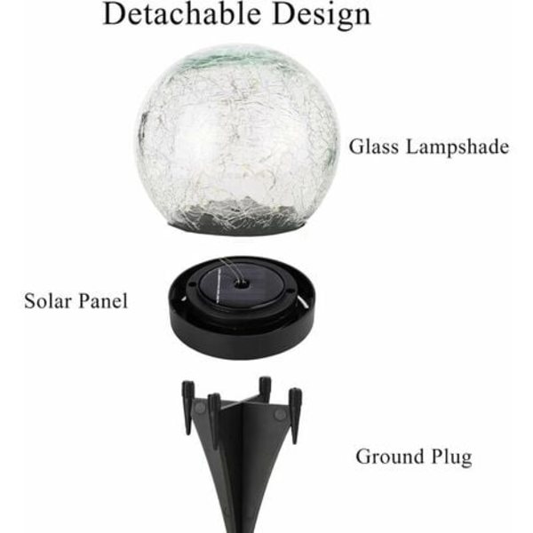 Solcelle Udendørs Lamper, Solcelle Have Lamper 2stk, IP65 Vandtæt Udendørs Solcelle Lamper til Landskab, Fortov, Plæne, Trapper, Terrasse (12cm Diameter)
