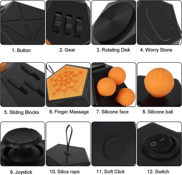 Stressilelu Fidget Cube -lelu 12 puolta Ahdistus Huomio