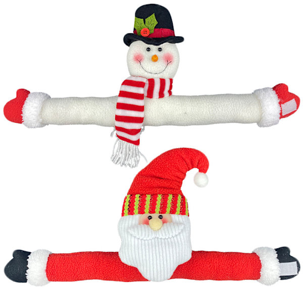 2 Pakkaa Jouluverhokiinnitteitä, Joulupukki ja Lumimies -