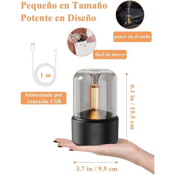 Aromaterapi Diffusorer, 120ml Eteriska Oljediffusorer, Luftfuktare med Ljus