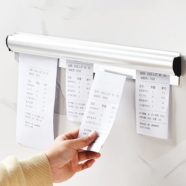 1 tilauspidike tilausten, tarrojen tai paperin säilytykseen (30 cm, mukana ruuvit ja 3M-tarrat)