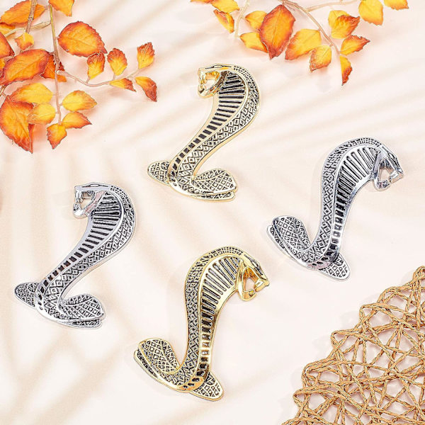 4 kpl 95x59mm 3D Cobra Snake -tarratarrat 3D-embleemitarrapaketti Auto