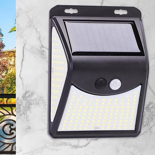 222 LED solcellelys med bevægelsessensor til havedekoration 4 stk.