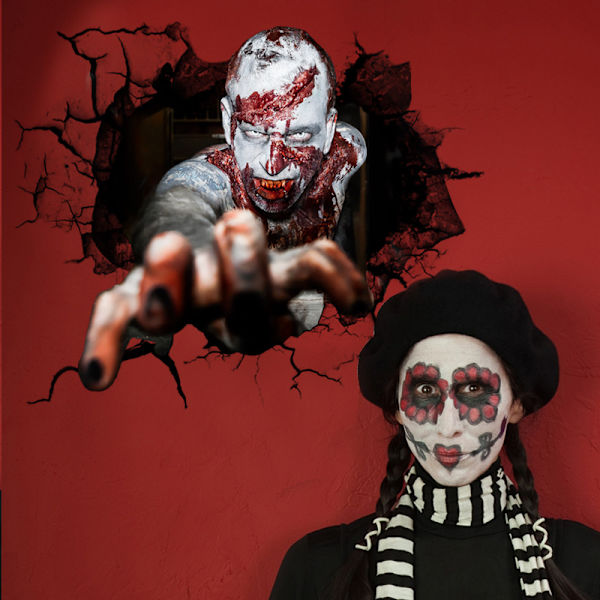 Pelottavat Halloween-seinätarrat, aavemainen haamu käsi naarmu