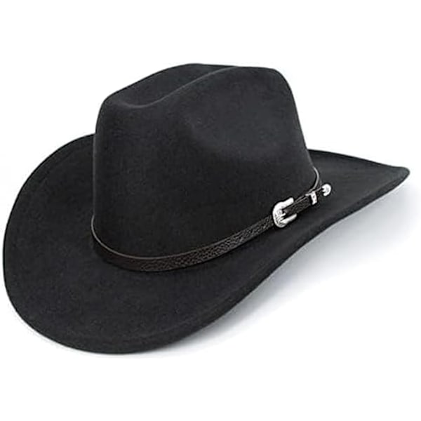 Klassisk Fedora Hat til Kvinder med Rullekant og Spænde (Størrelse: Medium)