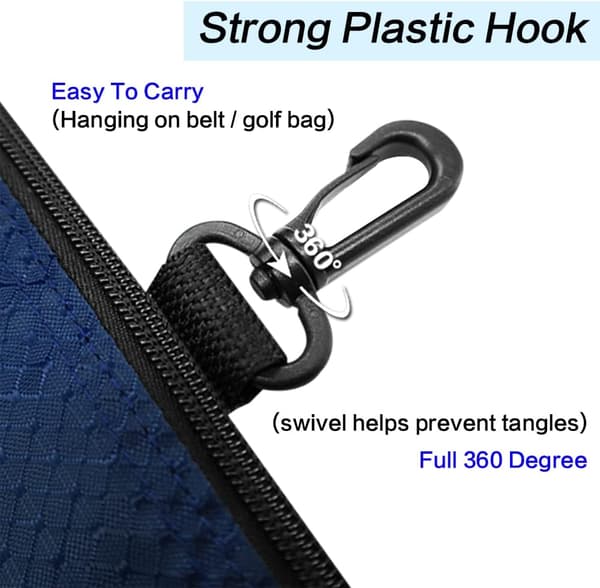 1 blå golfbagg lomme, golfteepose, golfbagtilbehør