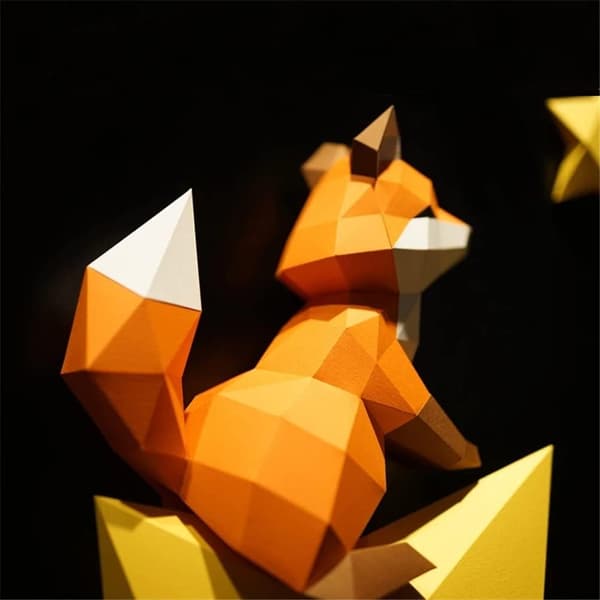 1 Set Pappfigur Star Fox Djur 3D Väggdekor Heminredning