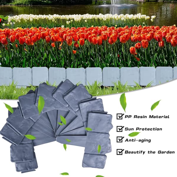10 STK Plast Hagedekorasjon Gresskant med Brosteins Effekt