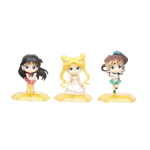 6 st Sailor Moon figurleksaker söta tjejer mini actionfigurer barn födelsedagspresenter 6 st