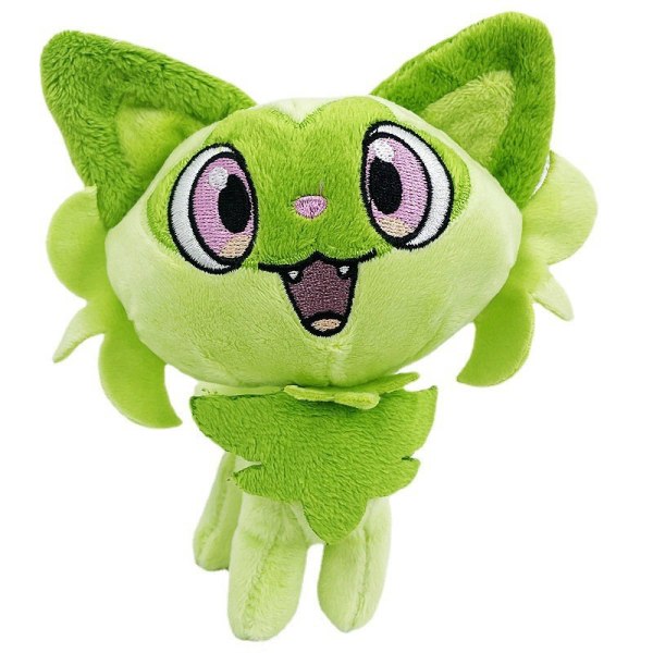 9 Inch Sprigatito Plush Toy, Green Anime Cat Plush Toy Cartoon