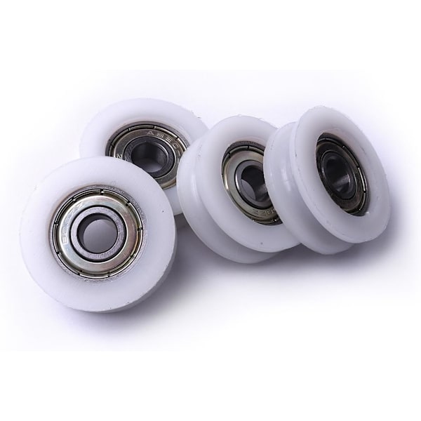 4 kpl nylon-rullia, uurreilla - liukuville porteille, kulmapalkkeille