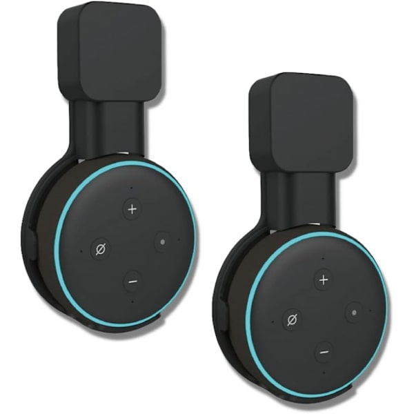 2 kpl Mustaa Seinäkiinnikettä Echo Dot 3:lle, Älykodin Seinäkiinnike