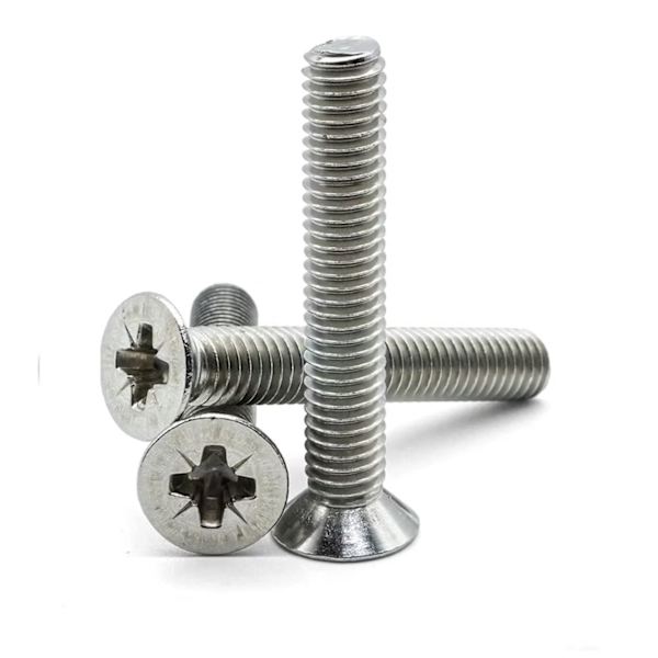 50-pack M4 (4mm) x 8mm Platta Sänkskruvar Dubbelhuvud Pozi