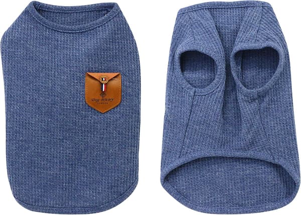 2-pack Minimalistiska Hundtröjor, Kattkläder, Blå och Grå