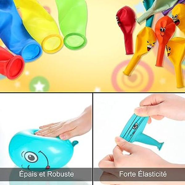 100 st Latexballonger Emotion Series Blandade Färger Fest