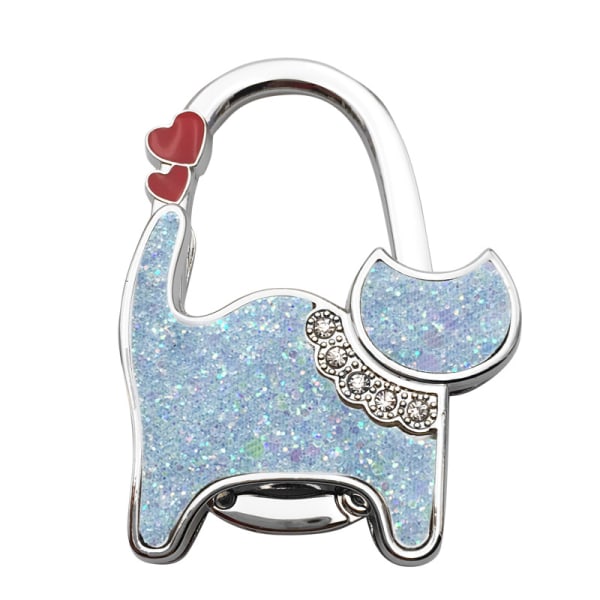 Blue Purse Hook 2 Pcs Cat Shaped Purse Hook Portable Foldable