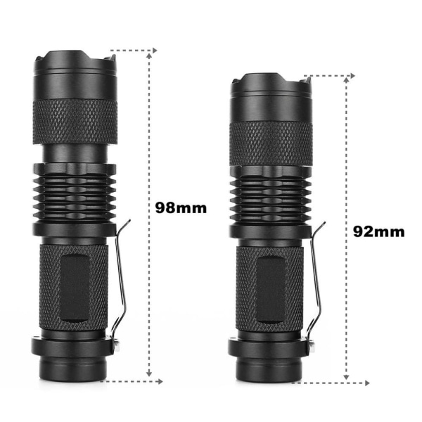 Sininen LED-taskulamppu, zoomautuva, vedenkestävä, 3 valomoodia