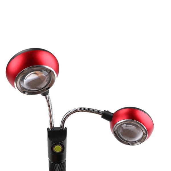 1 stycke dubbelhuvud COB arbetslampa laddningsbar aluminium