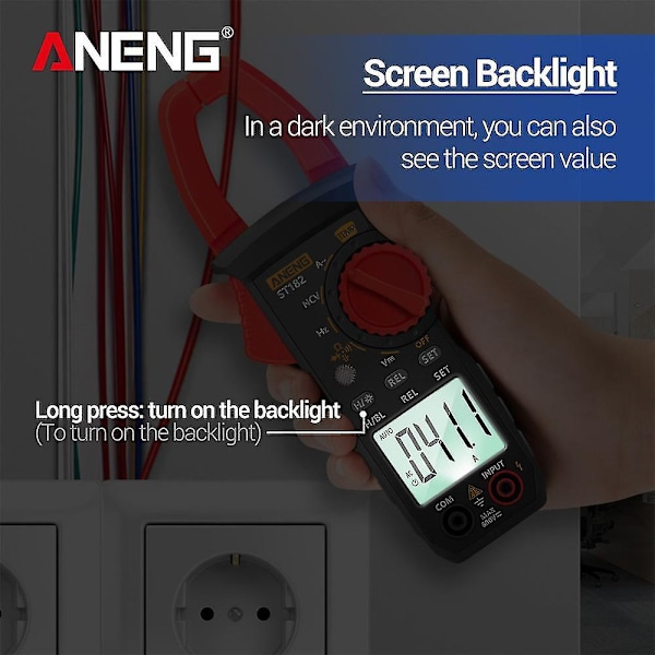 Aneng St182 Digital Tångamperemeter Ac Ström Multimeter Dc/ac Volt