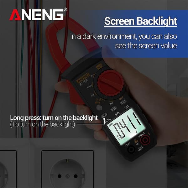 Aneng St182 Digitalt Tangamperemeter AC Strømmultimeter DC/AC Spenning