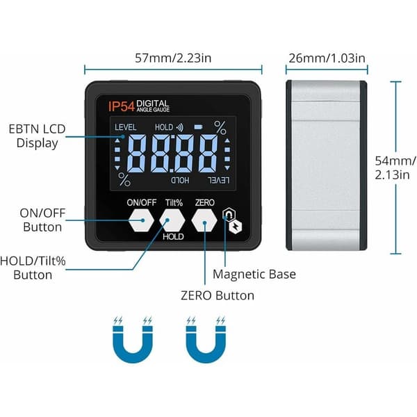 LCD Magnetisk Digital Inclinometer Bærbar Digital Inclinometer L