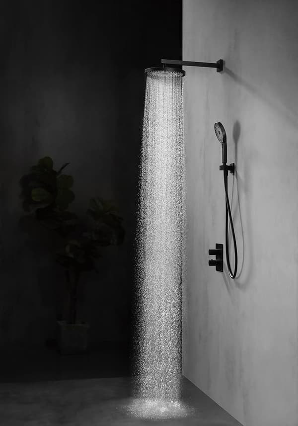 Premium kvalitet 260mm bruseshower. Spa Massage Shower (Sort)