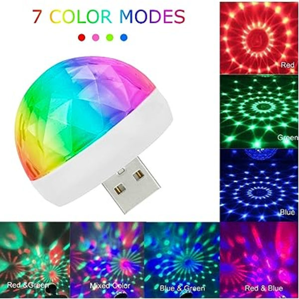 USB MINI Diskotek LAMPE, bærbar mini-blitz, Multifarvet LED Bil