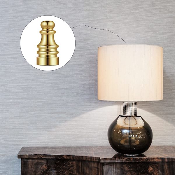 4-delt lampeskærm lamp top, massiv messingfinish til armatur, 1 tomme gevindlampe