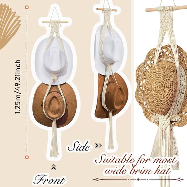 Makrameehatturipustimet Boho Hat Rack Cowboy Hat Hanger Oven Oven